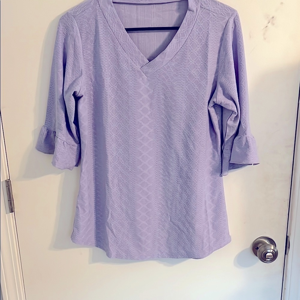 Lavender V-Neck Women's Top